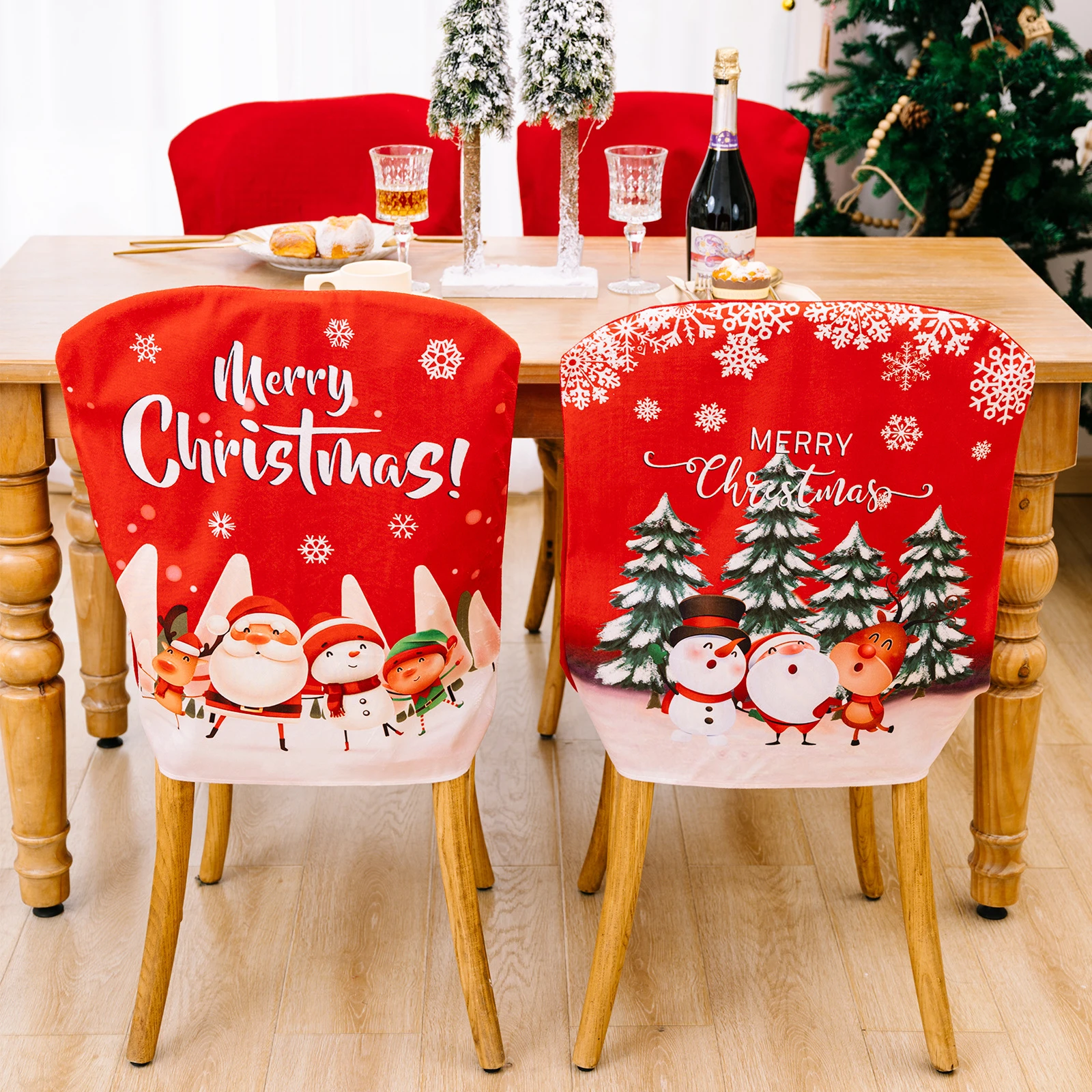 Christmas decoration supplies old man chair cover red English chair
