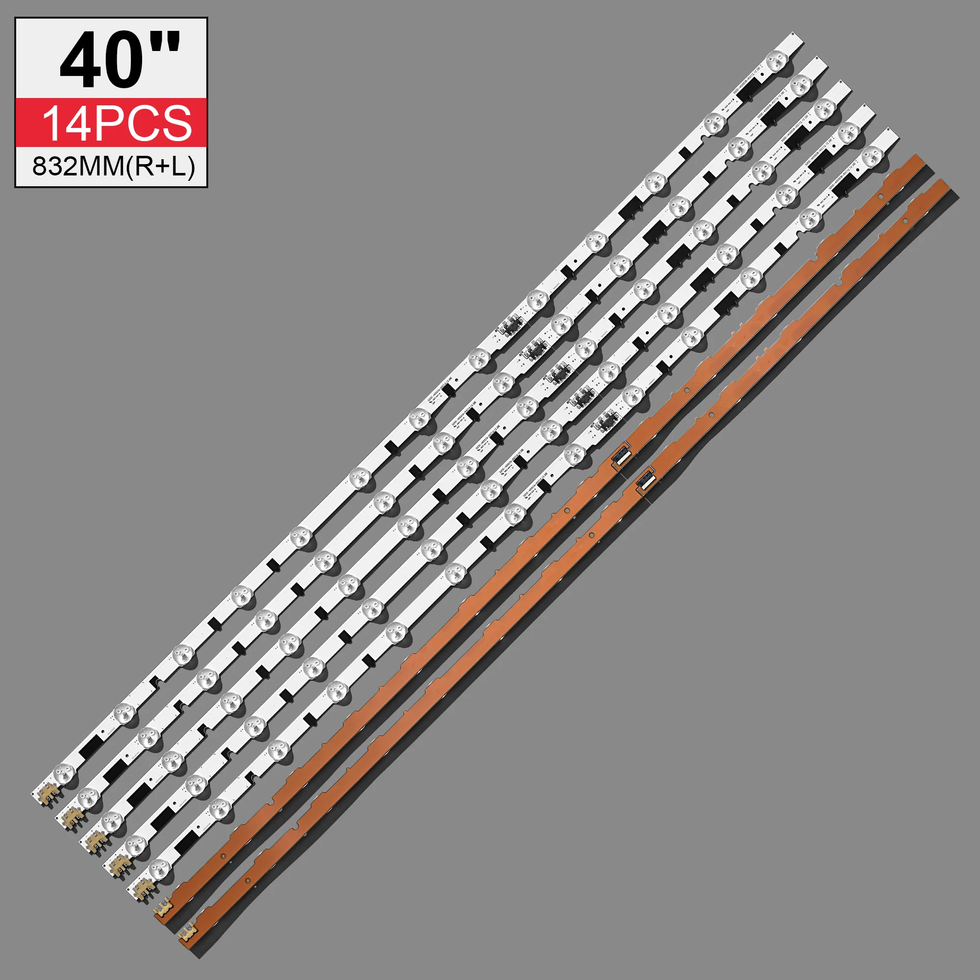 14PCS x Ｚ 40 UA40F5500 AJ  AR 2013SVS40F HF400BGLV1H R/L UE40F6300 CY-HF400CSLV1 8 + 5 LEDs 832m&m
