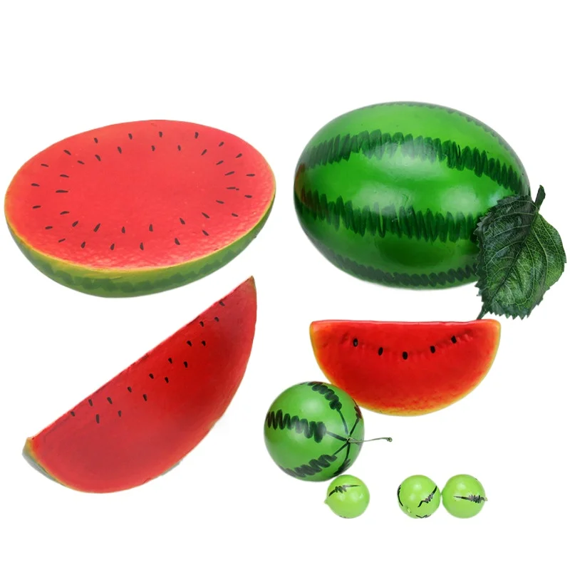 1 Pcs Artificial Creative Fake Fruit Simulation Watermelon Ornament Craft Food Photography Props Children Early Education Gifts artificial fruits and vegetables