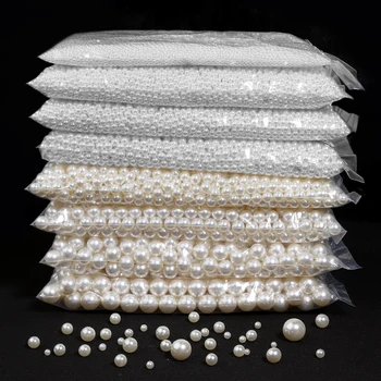 White ABS Imitation Pearls Loose Beads for Jewelry DIY 1
