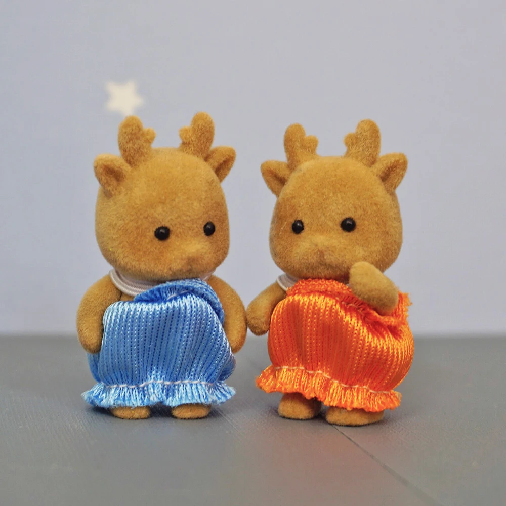 

1:12 Furniture Simulation Forest Animals Baby Boy And Girl Toys Fawn Koala Family Dollhouse Character Collection Toys 4.5CM Birt