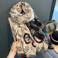 Luxury Designer Scarf Women Cashmere Pashmina Shawl Scarves Warm Winter Blanket Large Wrap Stoles Bufanda Ladies Stripe Wraps