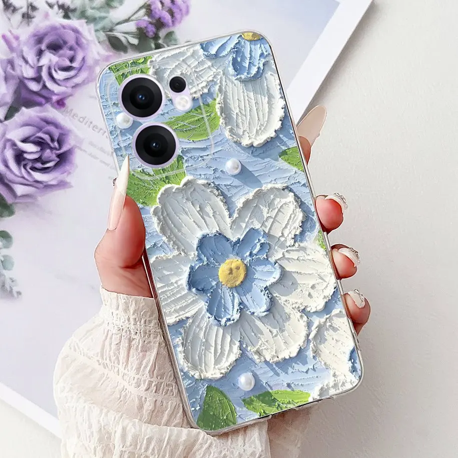 Clear TPU Silicone Soft Phone Case with Floral Design