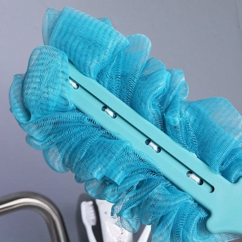 1PCS Long Handle Bath Brush Back Bath Shower Scrubber Body Soft Mesh Scrub Puff Clean Oneself Bath Back Brush 2