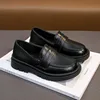 2023 Spring and Autumn New Boys Leather Shoes Children Britain Style Black Casual Shoes for Girls Performance Slip-on Loafers 4