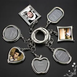 Creative Couple Photo Frame KeyChain Personality Love Key Chain Stainless Steel Men and Women Accessories Pendant Jewelry Gift