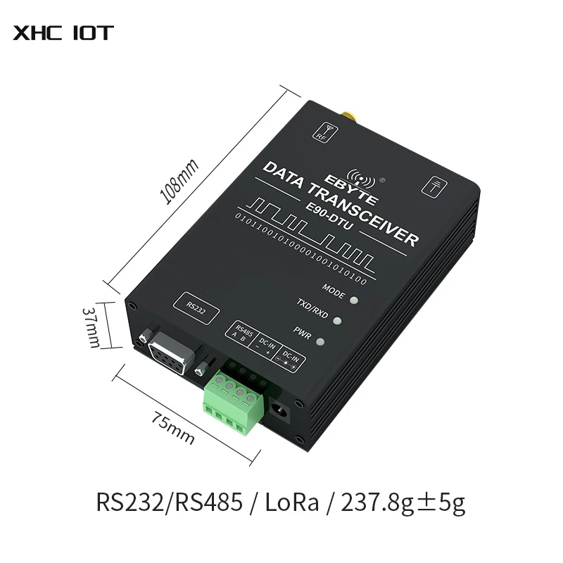 무선 로라 모뎀, 로라 400Mhz, 30dBm, 10km 장거리, 0.3k 62.5kbps, XHCIOT E90-DTU(400SL30P), SX1268 RS232 RS485