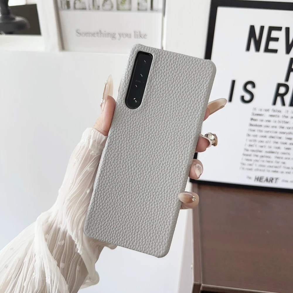 Litchi Pattern PU Leather Hard Case - Lightweight Shockproof Cover