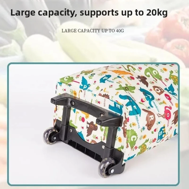 Foldable Oxford cloth shopping cart, large-capacity handheld premium bag – for outdoor, commercial, grocery & delivery.