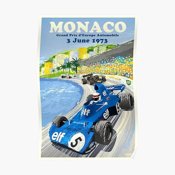 

1973 European Grand Prix Monaco Race Poster Funny Home Print Decor Mural Picture Painting Decoration Art Vintage Wall No Frame