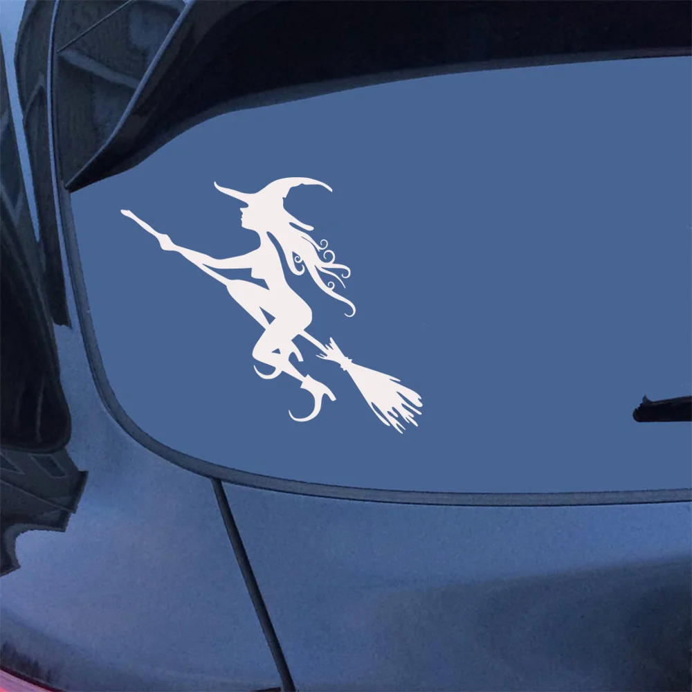 Vinyl Witch Auto Sticker - Creative Car Window Decal