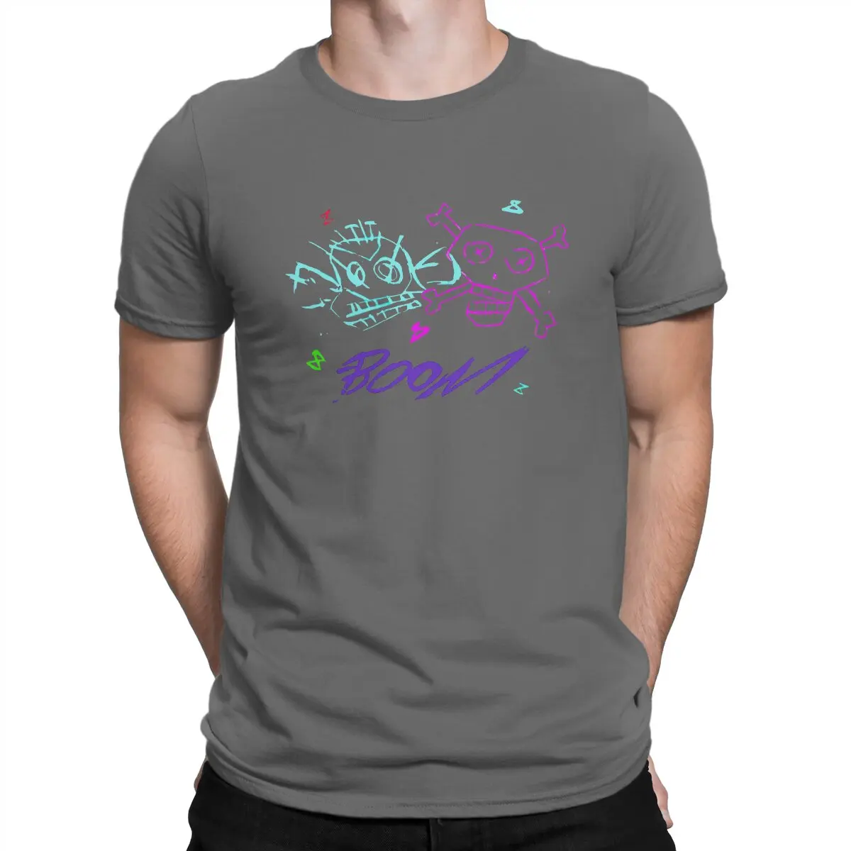 thumbnail image 1 of Camisetas Jinx Monkey Graffiti Bomb para hombre, estilo Arcane League of Legends, LOL Game, vintage, de algodón puro, con cuello redondo., 1 of 7