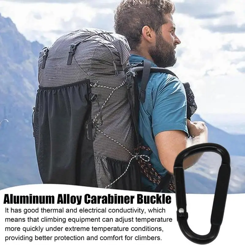 Lot De 13 Mousquetons En D En Alliage D'aluminium - Multicolores - À Ressort Et Verrouillage - Pour Sac à Dos, Camping, Randonnée - 6