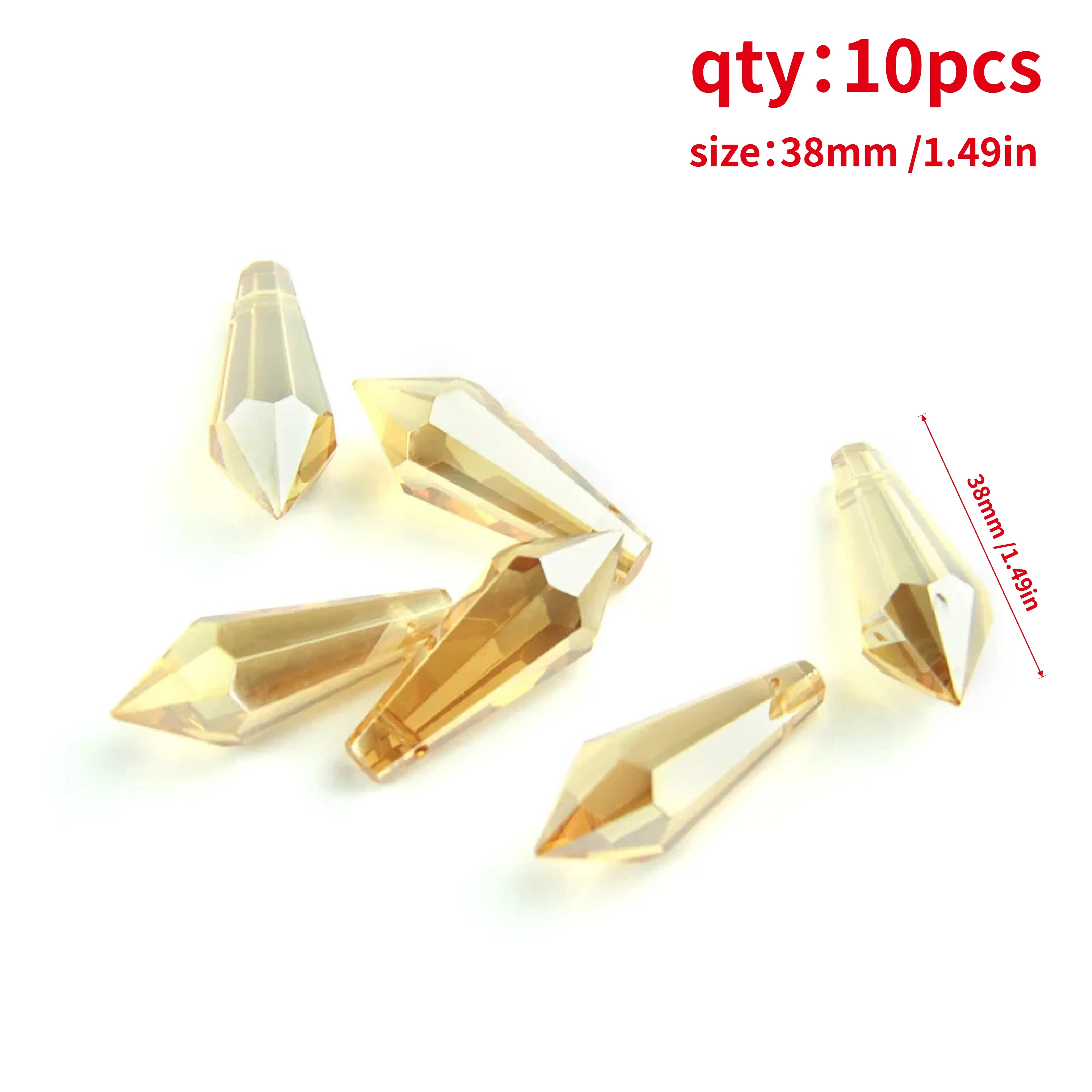 Crystal Beads Crystal Sun Catcher Chandelier Crystal Drops 38mm 10PCS For Window Decor DIY Hanging Pendant