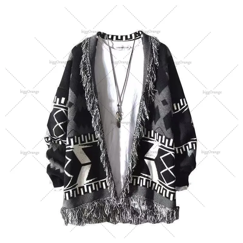 2025 New Korean Trendy Street Hip-hop Casual Loose Sweater Men Retro Y2K Harajuku Fashion Versatile Oversized Sweater Women 2