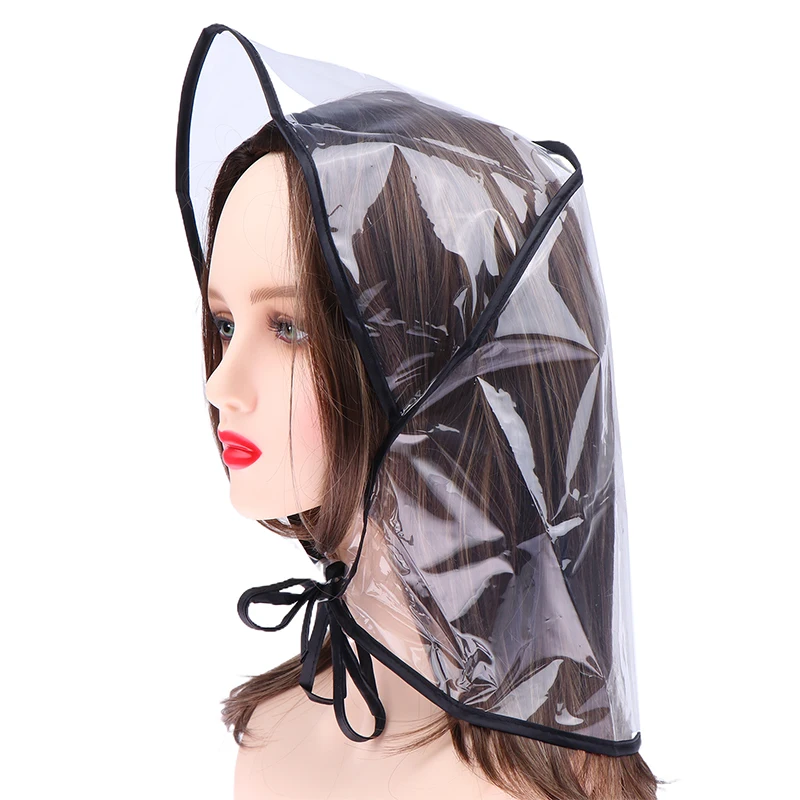 Protect Hairstyle Rain Hat Plastic Bonnet For Women And Lady Clear Keep You Hair Looking Perfect Even After A Rain Shower 1Pcs