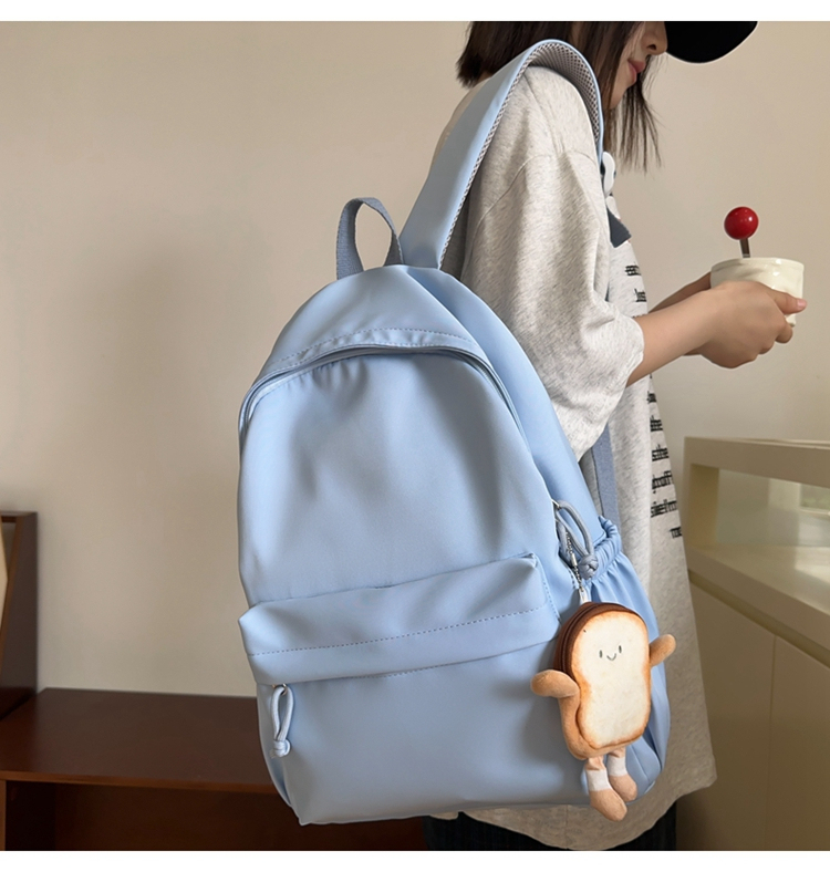 Mujistyle solidcolor backpack for women simpleJapanese academic style schoolbag for junior high senior high and college students