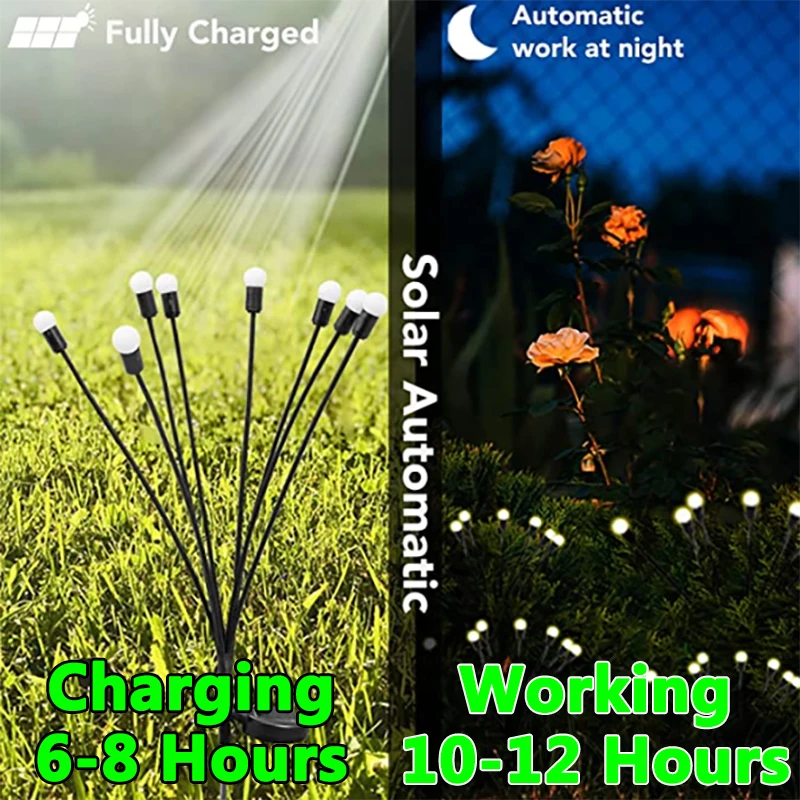 Solar LED Light Outdoor Garden Decoration Landscape Lights Firework Firefly Lawn Lamps Country House Terrace Balcony Decor Lamp