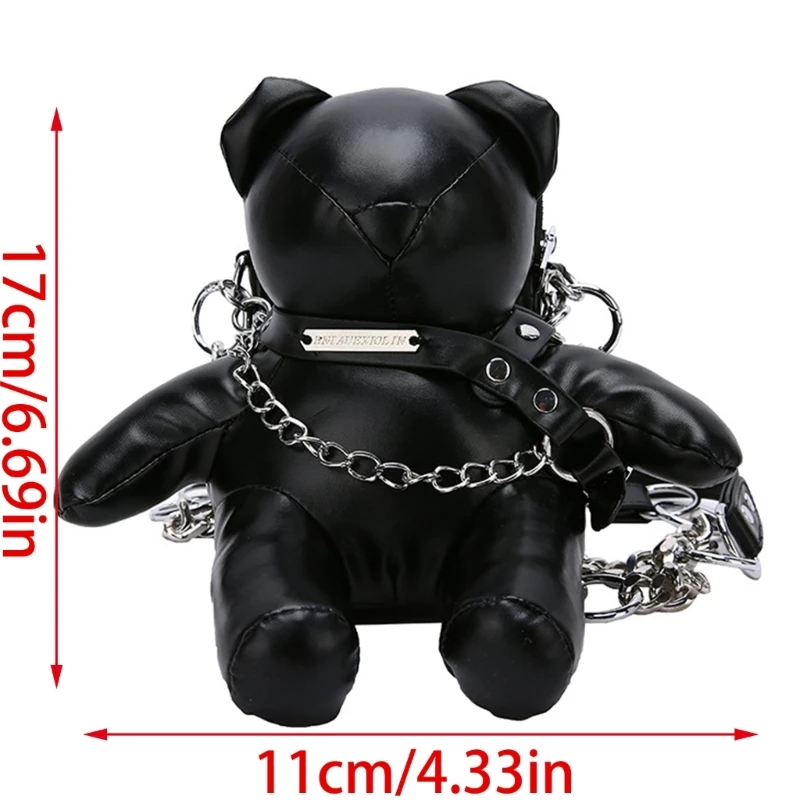 PU Crossbody Bag Bear Handbag for Cellphone Money and Makeup Storage