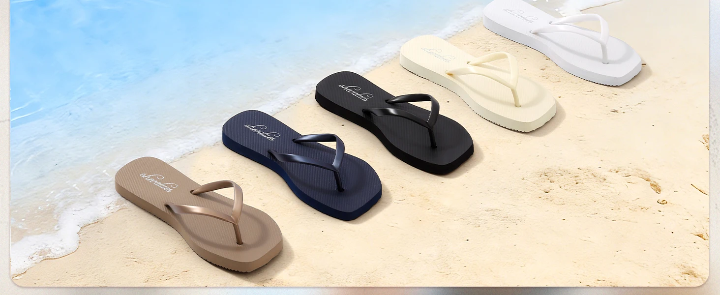 Comwarm Anti-Rutsch-Flip-Flops für Damen, leichte Slides, Gummi-Thong-Sommersandalen, langlebige, vielseitige Strandpantoffeln für Damen – Detail 3