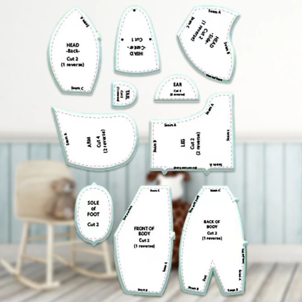 10Pcs DIY Templates Quilting Templates Transparent Practical Sewing Ruler Patchwork Ruler Template Sewing Supplies Accessories