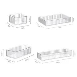 Clear Plastic Multi-Use Storage Organizer Box (Style-B-4PCS)