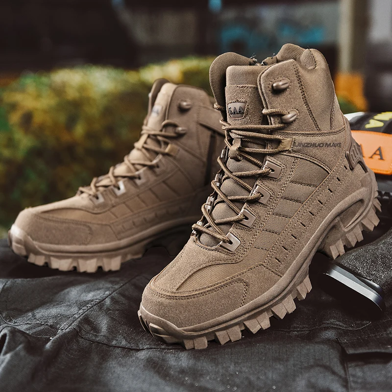 2022 New Winter Footwear Military Tactical Mens Boots Special Force Leather Desert Combat Ankle Boot Army Men's Shoes Plus Size