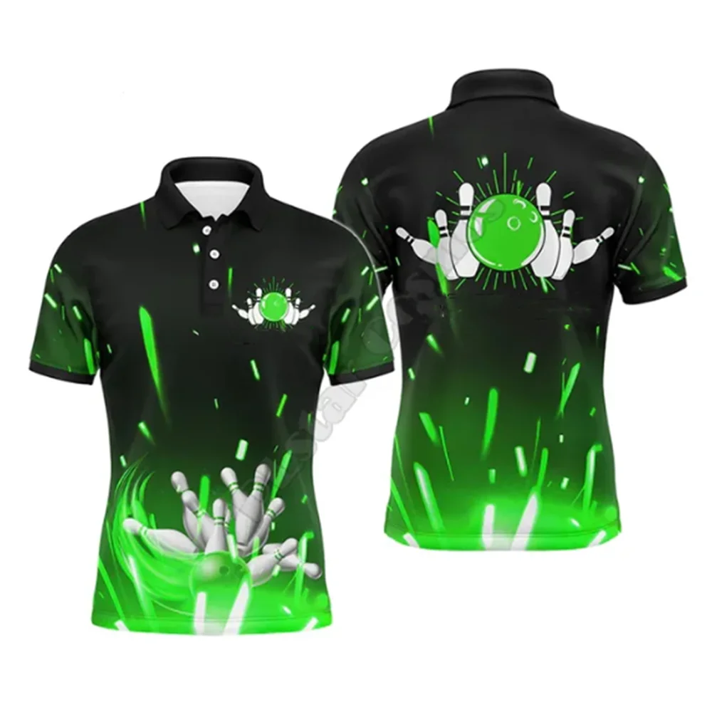 Men's short-sleeved golf Polo shirt printing T-shirt lapel button shirt new summer sports bowling short-sleeved