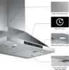Range Hood 900 CFM Ducted/Ductless Convertible, Kitchen Chimney Vent Stainless Steel with Gesture Sensing & Touch Control Switch 5