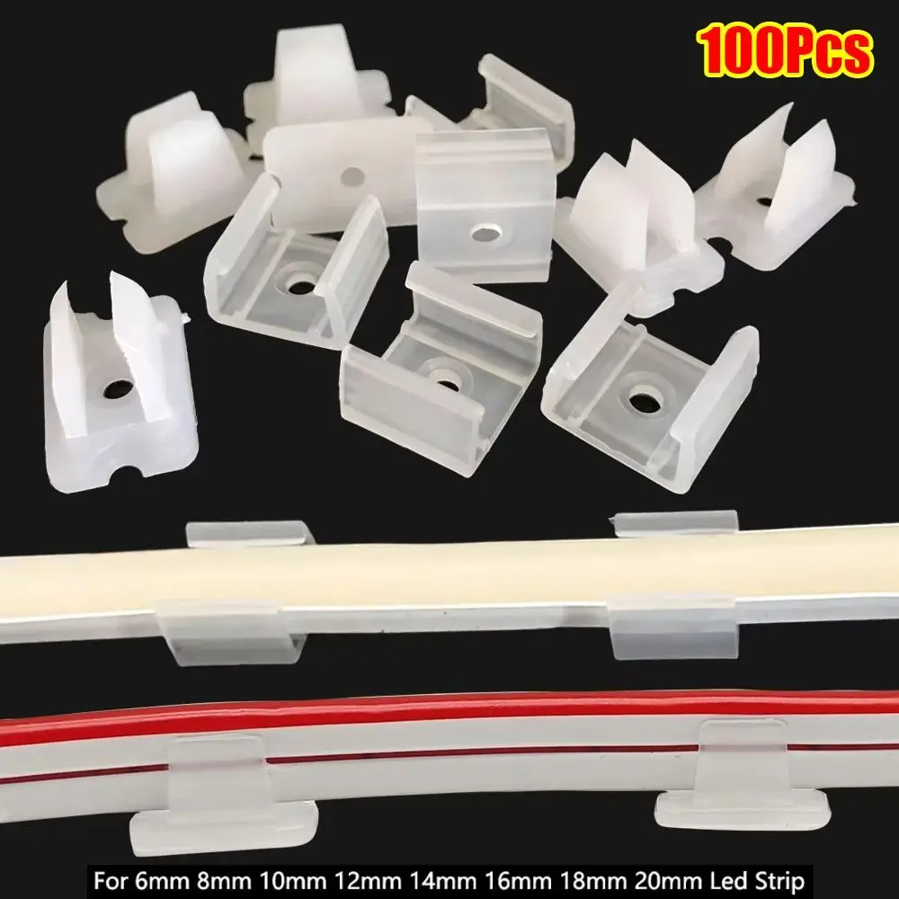 White Plastic LED Strip Fixed Clips for 5050/5730/2835 Light Mounting