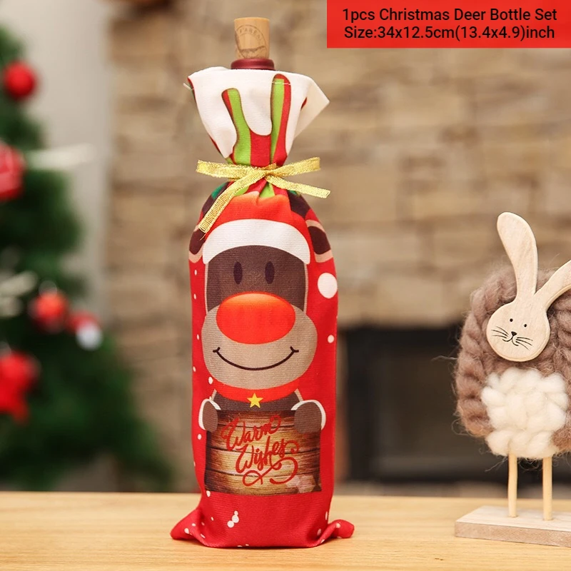 thumbnail image 1 of Funda antipolvo para botella de vino de Navidad, decoración navideña para el hogar, cena, regalo de Navidad, adorno para árbol de Navidad, Año Nuevo 2023, 1 of 5
