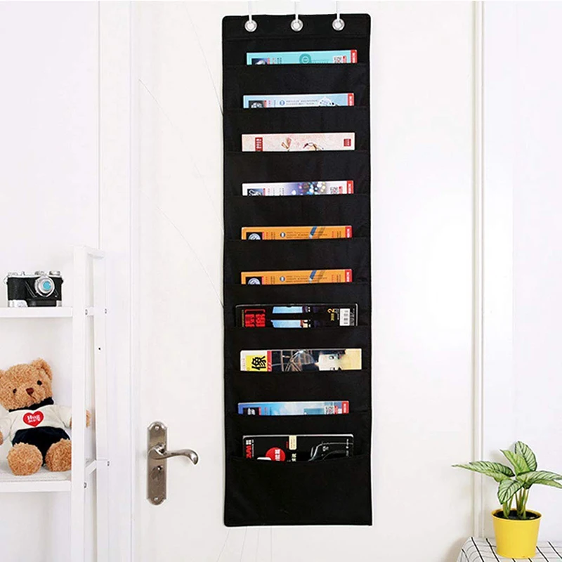 Description Picture 5 of itemHanging File Folder Organizer Over The Door Wall Mounted 10 Paper Storage Pockets Chart Home Office Classroom Organization