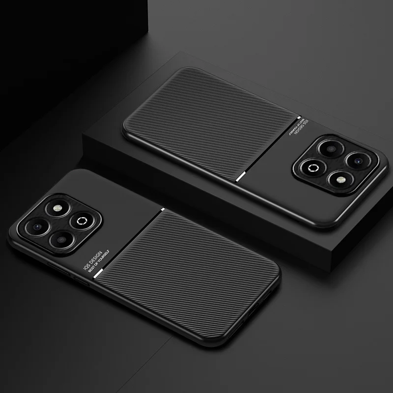 Luxury Magnetic Car Holder Leather Phone Case - Elegant Protective Cover