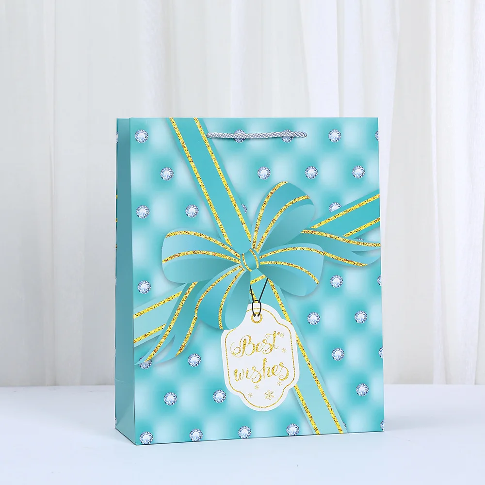 6/10pcs Best Wishes Paper Tote Bags, Elegant Recyclable Gift Packaging Bags with Bow Pr... - SKU PTB00911 - UGI Packaging