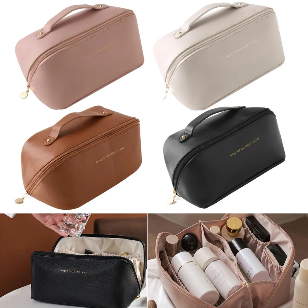 

PU Pillow Cosmetic Bag Large Capacity Multifunctional Storage Leather Bag Women Convenient Travel Portable Wash Makeup Cases