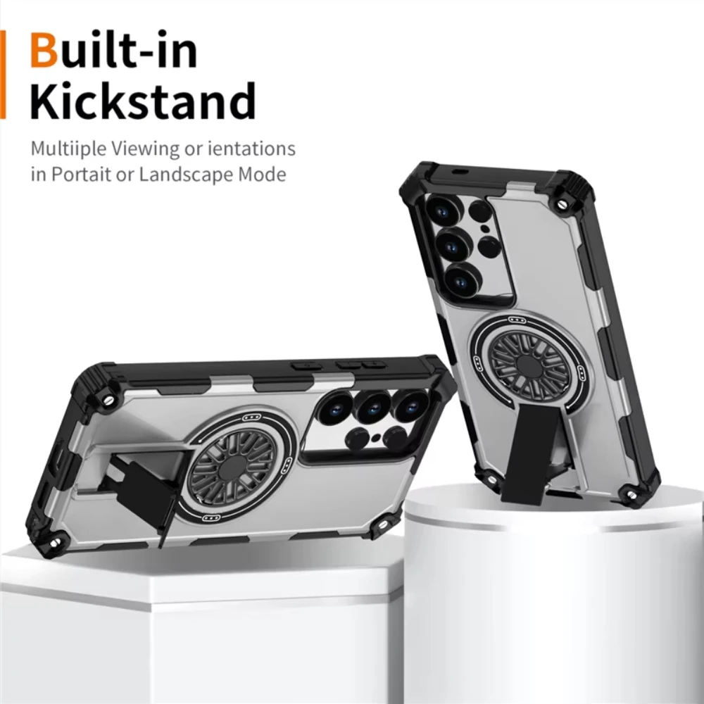 Armour Magnetic Stand Shockproof Phone Case with MagSafe Compatibility