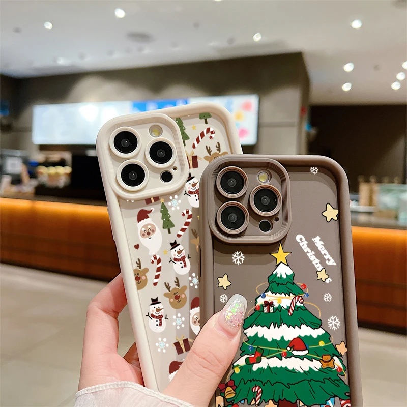 Festive Merry Christmas Pattern Lanyard Rope Phone Case Cover