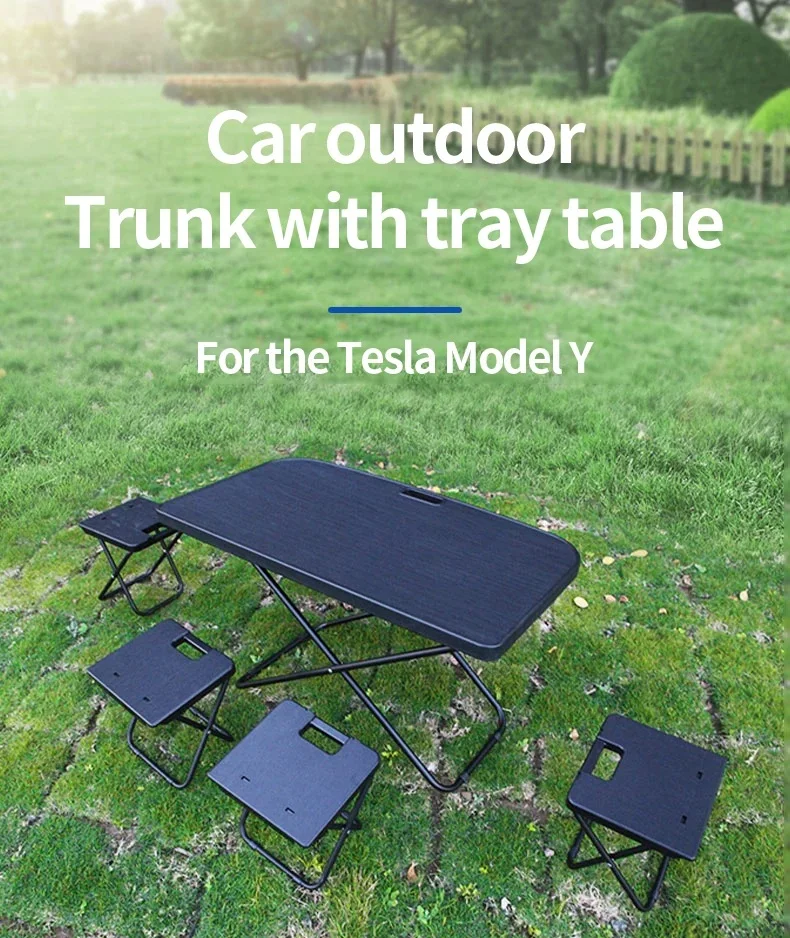 For Tesla ModelY Juniper 2025-Now Trunk Portable Picnic Table Travel Folding Wor