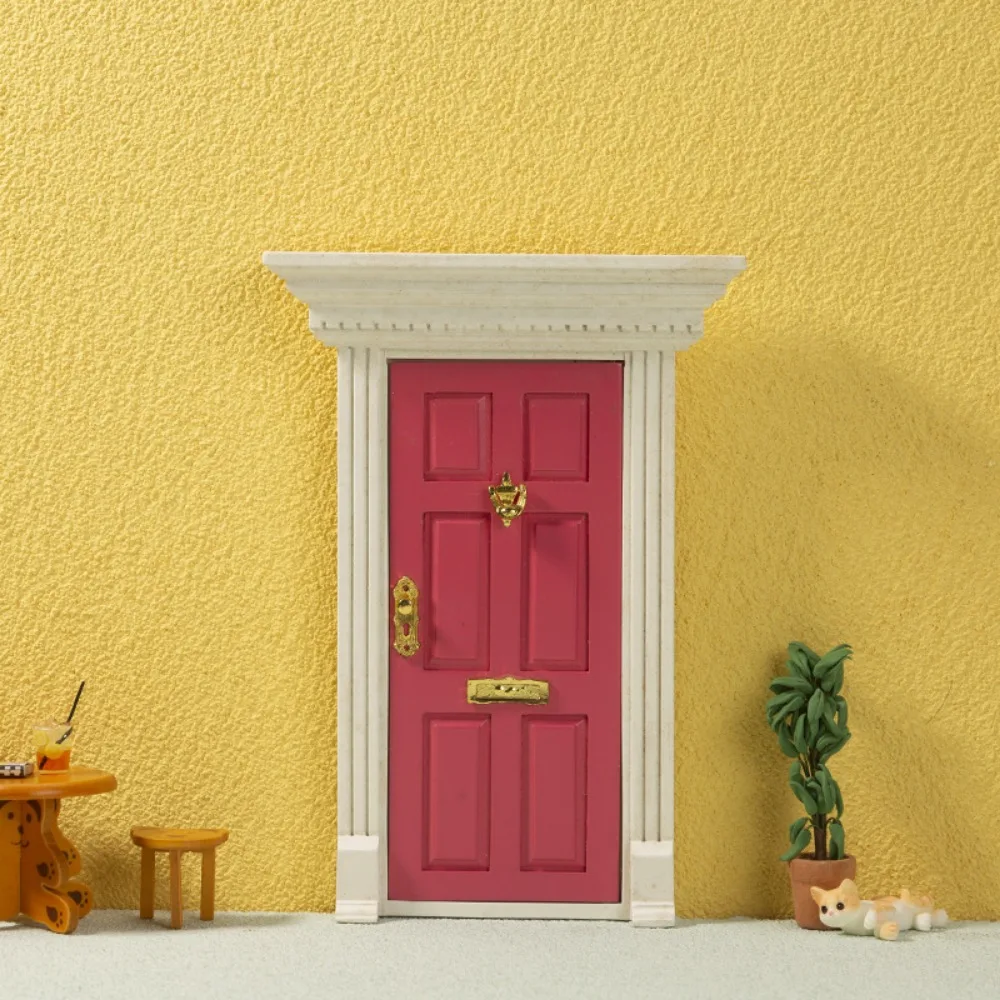 Miniature Wood Elf Door Tooth Fairy Door Mini House Accessories Pretend Play Toy Gift for Kids Furniture Simulation Miniatures miniature figurines miniature house kit