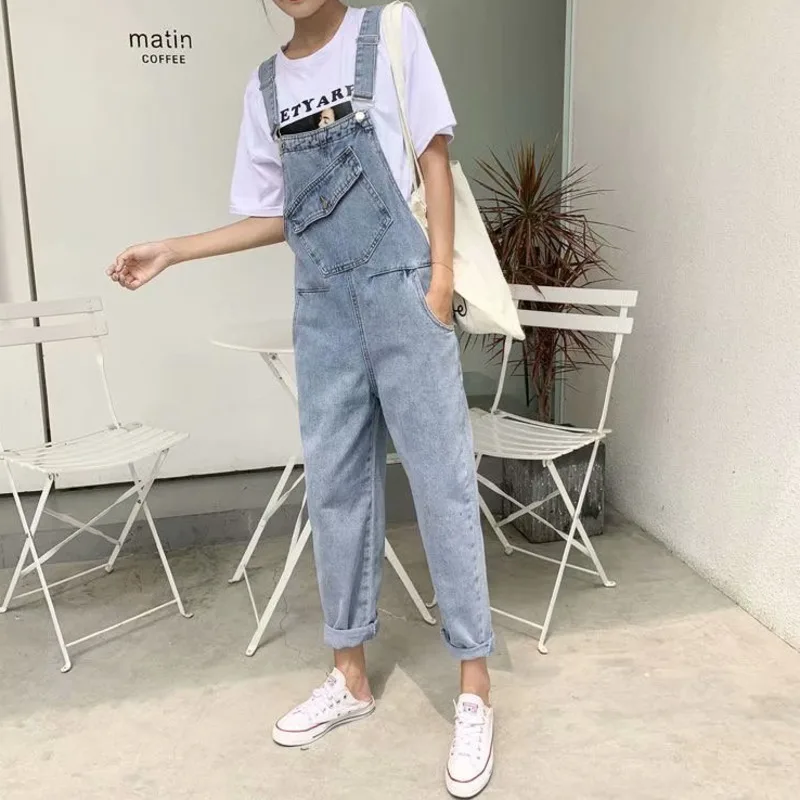 

Denim Jumpsuits Women Pant Woman Jeans High Waist Denim Pants Wide Leg Denim Clothing Blue Jeans Vintage Quality Fashion