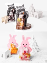 10pcs Cute Animal Bear Koala Rabbit Baking Candy Packaging Bag Gift for Kids Boy Girls Baby Shower Birthday Party Decor Supplies 