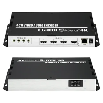 Encoder streaming HDMI a IP 4 canali 4K H.265 H.264 Encoder video HDMI IPTV con UDP HLS RTMP RTSP RTMPS SRT