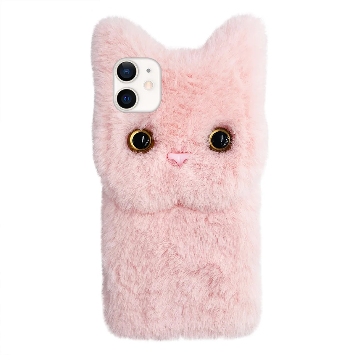

Plush Cartoon Cat Phone Shell Adorable Phone Cover Compatible for iPhone 12 mini