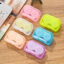 

Fresh Transparent Women Contact Lens Case Tweezers Suction Set Travel Contact Lenses Box Cute Soaking Contact Lens Container