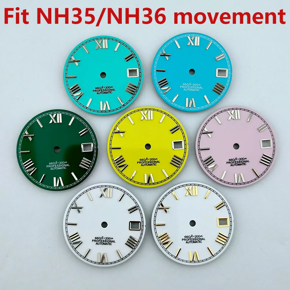 

NH35 dial Enamel dial Roman dial 28.5mm watch dial S dial suitable for NH35 NH36 movements watch accessories repair tool