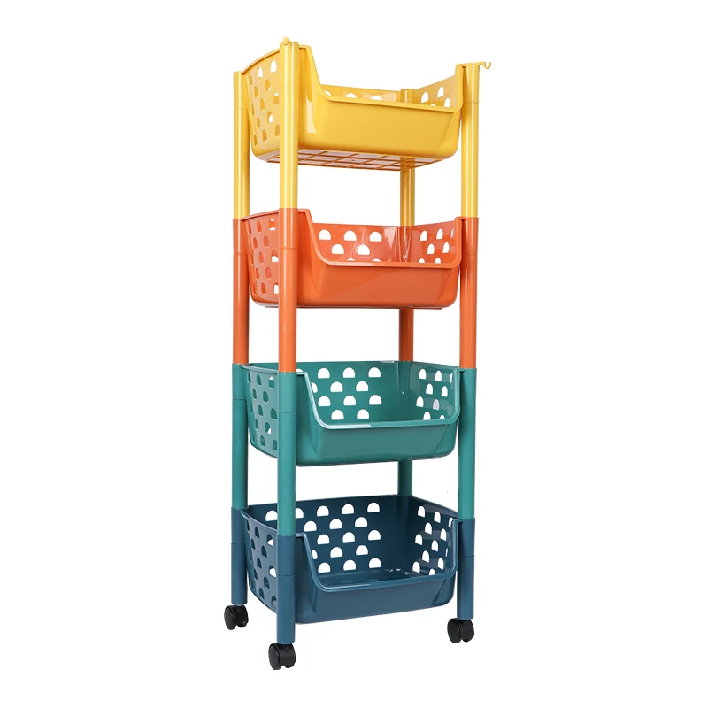 Multifunction Removable 4 Layer Storage Holders Colorful Bookshelf Kids Toy Shelf Baby Rack Bookcase Plastic