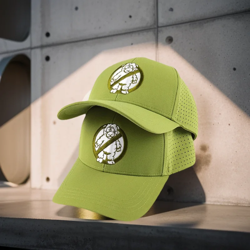 Stylish Golf Hat Laser Cutting Hole Design with Flat Embroidery Curved Brim Waterproof Cap Unisex Adult