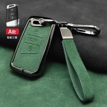 Custodia per chiave a distanza per auto in metallo Shell Fob per Volkswagen VW Magotan Passat B8 CC MK2 Golf per Skoda Superb A7 Kodiaq accessori