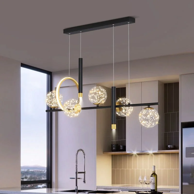 

Скандинавская Светодиодная потолочная люстра для столовой, гостиной, современная стеклянная Подвесная лампа в виде шара для кухни, волшебн...