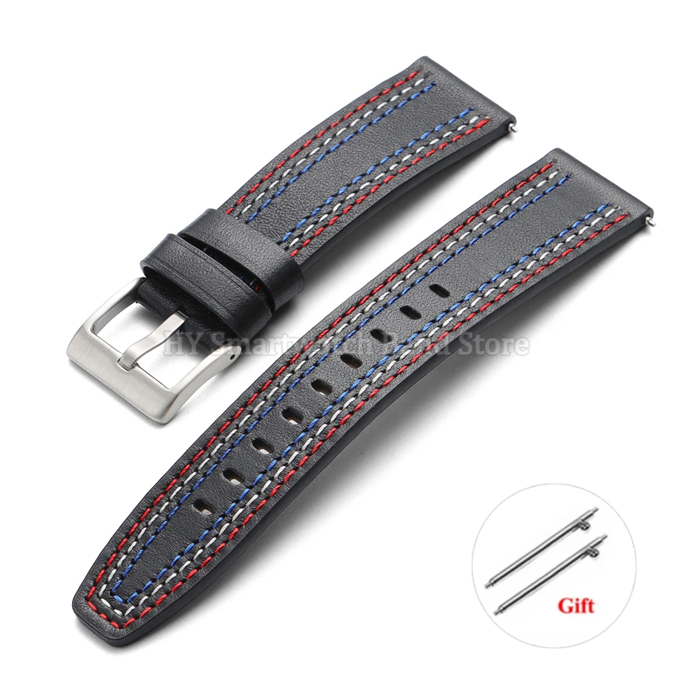Premium Cowhide Leather Quick Release Sport Watch Strap - Waterproof Wrist Band Replacement